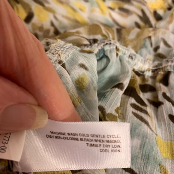 Old Navy Blouse Maternity SZ M Sheer Blue Floral  Feminine Delicate  Bohemian - Picture 6 of 10